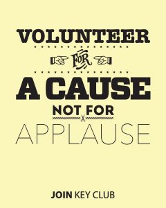 volunteer for a cause not for applause